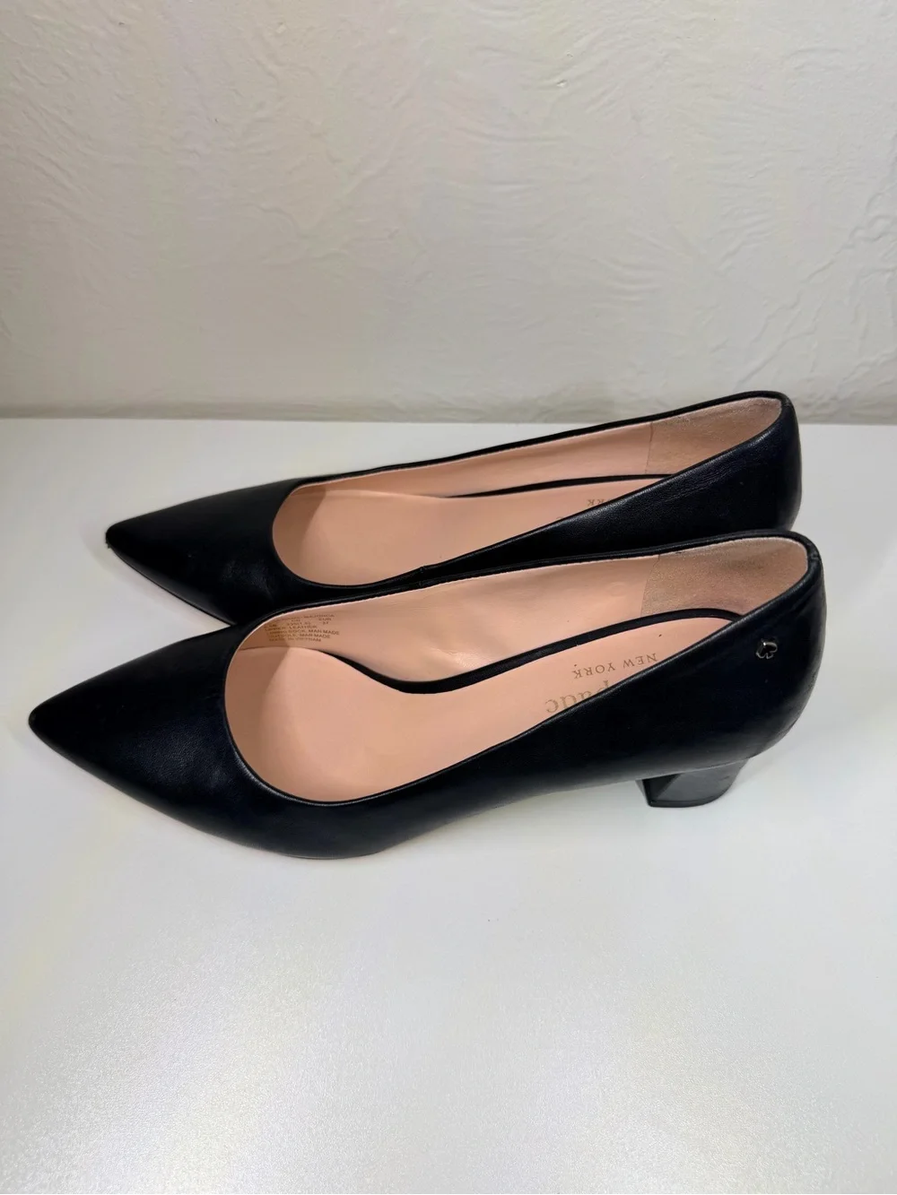 kate spade Black Leather Pointed Toe Pumps